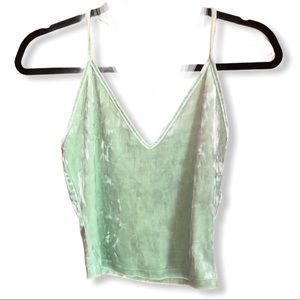 Light green velvet tank